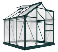 Outsunny Invernadero de Jardín 2x2 m Policarbonato y Aluminio Vivero Casero con Tragaluz Protección UV30 y Base 3,65 m² para Macetas Cultivo Plantas Flores Transparente Transparent 190x192x201cm
