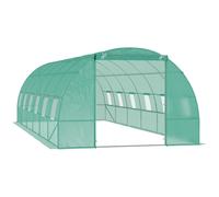 Outsunny Invernadero de Jardín 800x300x200 cm Tipo Túnel para Cultivo de Plantas y Verduras con 12 Ventanas y Puerta Enrollable Acero y PE Green 800x300x200cm