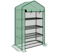 Outsunny Invernadero de Jardín Balcón Estantería Invernadero 4 Niveles 90x49x160 cm Acero galvanizado lona desmontable PE Aosom España