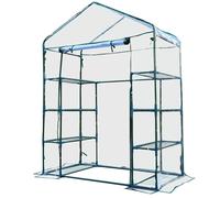 Outsunny Invernadero de Jardín Caseta para Cultivos Plantas Tomates Flores 143x73x195cm Tubo de Acero Cubierta PVC