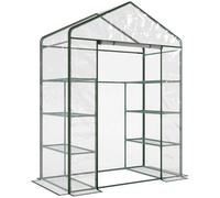 Outsunny Invernadero de Jardín Caseta para Cultivos Plantas Tomates Flores 143x73x195cm Tubo de Acero Cubierta PVC Aosom España