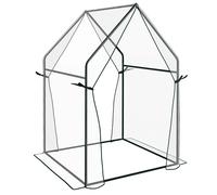 Outsunny Invernadero de Jardín con 2 Puertas Anti-UV 90x90x145 cm Transparente
