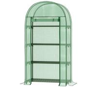 Outsunny Invernadero de Jardín con 4 Estantes Puerta Enrollable y Cubierta de PE Vivero Casero de Terraza para Cultivo Plantas Flores Aosom España
