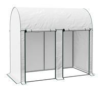 Outsunny Invernadero de Jardín Exterior con Doble Puerta con Cremallera y Cubierta de PE para Cultivar Plantas 200x100x178 cm Blanco