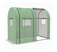 Outsunny invernadero de jardín invernadero resistente con 4 ventanas 2 puertas enrollables con cremallera anti-uv para cultivo de plantas flores tomates en terraza patio 185x94x150 cm verde