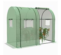 Outsunny Invernadero de Jardín Invernadero Resistente con 4 Ventanas 2 Puertas Enrollables con Cremallera Anti-UV para Cultivo de Plantas Flores Tomates en Terraza Patio 185x94x150 cm Verde Green