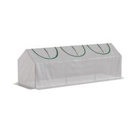 Outsunny Invernadero de jardín mini invernadero 3 ventanas enrollables cubierta en PE de alta densidad 140 g/m² 180 x 60 x 60 cm blanco Aosom España