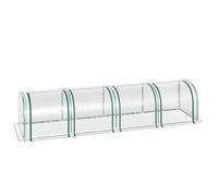 Outsunny Invernadero de Jardín Mini Túnel para Tomates 3.95m x 1m x Hm Acero de Alta Densidad Anti-UV 4 Ventanas con Cremallera Transparente y Verde Beige 5x3 pies