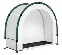 Outsunny Invernadero de Jardín Plegable y Portátil, Pequeño Invernadero para Balcón en Lona PE y Puerta con Cremallera, 200 x 80 x 164 cm, Verde Aosom España