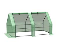 Outsunny Invernadero de Jardín Terraza 180x90x90 cm Tipo Caseta Tubo de Acero con 2 Ventanas Enrollables Vivero Casero para Cultivo Plantas Verduras Verde Aosom España