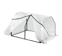 Outsunny Invernadero de Terraza 100x70x60 cm Vivero Casero Pequeño de Jardín con Cremallera para Cultivos Plantas Flores Marco de Acero Cubierta de PE