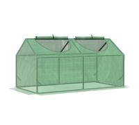 Outsunny Invernadero de terraza 120x60x60 cm — Acero, cubierta PE 140g/m², 2 ventanas enrollables