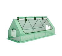 Outsunny Invernadero de terraza 240x90x90 cm con ventanas de malla Verde