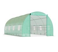 Outsunny Invernadero de Túnel 6x3x2 m Invernadero de Jardín con 8 Ventanas Cubierta PE 140g/m² y Tubo de Acero para Cultivos Verde Aosom España