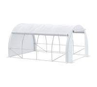 Outsunny Invernadero de Túnel Invernadero de Jardín 4x3x2 m con Puerta y 8 Ventanas Enrollables de Polietileno 140 g/m² y Acero Galvanizado para