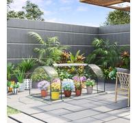 Outsunny invernadero marco frío puerta plantas casa plantas crianza plástico verde