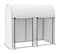Outsunny Invernadero Pequeño Invernadero de Exterior con Doble Puerta con Cremallera y Cubierta de PE Invernadero para Cultivar Plantas Flores 200x100x178 cm White