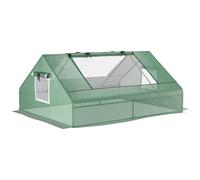 Outsunny Invernadero Pequeño para Cultivo con 2 Puertas 2 Ventanas Marco de Acero y Cubierta PE Anti-UV 180x140x80 cm Verde