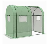 Outsunny Invernadero Resistente con 4 Ventanas 2 Puertas con Cremallera Anti-UV para Cultivo de Plantas Verde 185x94x150 cm Aosom España