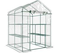 Outsunny Invernadero Transparente de Jardín Vivero Casero Plantas con 3 Pisos 143x143x195cm Marco Acero Jardinería Invernadero Aosom España