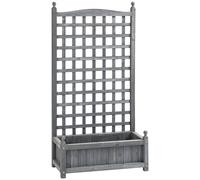 Outsunny Jardín Vertical y Huerto Urbano con Enrejado Maceta de Madera para Plantas Trepadoras Jardinera Decorativa 64x28x120 cm Aosom España