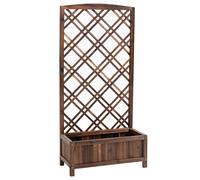 Outsunny Jardinera con Celosía de Madera para Trepadoras Cultivos Plantas en Terraza Jardín Balcón 60x30x122,5 cm Marrón Aosom España