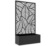 Outsunny Jardinera con Celosía de Metal Huerto Urbano de Pared o Pie para Cultivos Plantas Decoración 61x23x113 cm Negro Aosom España