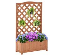 Outsunny Jardinera con Enrejado Marrón
