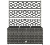 Outsunny Jardinera con Enrejado para Trepadoras con 3 Macetas en Acero y Ratán PE, 84x30x107cm, Gris Aosom España