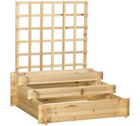 Outsunny Jardinera de 3 Niveles con Enrejado para Cultivos Verduras 95x95x110 cm