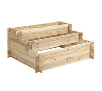 Outsunny Jardinera de Madera de Abeto de 3 Niveles, Caja para Huerto Elevado de Exterior, 120x100x54cm Aosom España