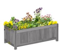 Outsunny Jardinera de Madera Plegable con 4 Patas 70x30x25 cm Gris