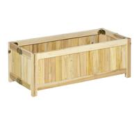 Outsunny Jardinera de Madera Plegable con 4 Patas para Cultivos Verduras Flores en Patio Balcón Terraza 70x30x25 cm Natural Aosom España