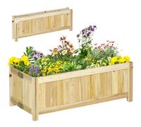 Outsunny Jardinera de Madera Plegable para Cultivos 70x30x25 cm Natural | Jardinera Elevada, Verduras, Flores, Macetero Plegable, Exterior, Patio, Balcón, Terraza