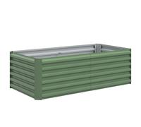 Outsunny Jardinera elevada de acero galvanizado, cama de cultivo con fondo abierto, 180 x 90 x 57,5 cm, verde claro Aosom España