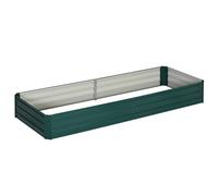 Outsunny Jardinera Elevada de Acero Galvanizado Rectangular para Exteriores con Fondo Abierto 241x90,5x30 cm Verde