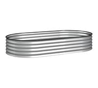 Outsunny Jardinera elevada galvanizada de acero cama de jardín borde caucho 181 x 93 x 30 cm plateado Aosom España