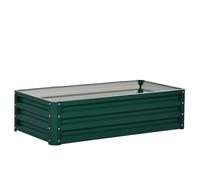 Outsunny Jardinera Elevada Rectangular de Acero Galvanizado para Cultivar Plantas Flores Hierba 120x60x30,5 cm Verde