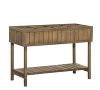 Outsunny Jardinera en pies cuadrada Potager estantería 110x46x76 cm 8 Compartimentos Inserciones de riego Madera de Abeto Aosom España