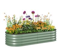 Outsunny Jardinera Exterior Grande Acero Galvanizado 150x62x30 cm Verde