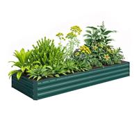 Outsunny Jardinera Exterior Grande Acero Galvanizado 241x90,5x30 cm Verde