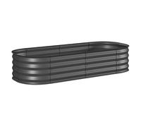 Outsunny jardinera exterior grande de acero galvanizado, huerto urbano para cultivar plantas, macetero exterior con bordes de seguridad, fácil montaje, resistente a la intemperie, 150x62x30 cm, gris 3