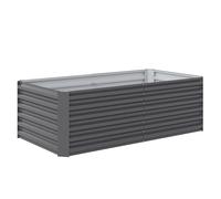 Outsunny Jardinera Exterior Grande Rectangular de Acero Galvanizado para Terraza con Base Abierta 180x90x57,5 cm Gris
