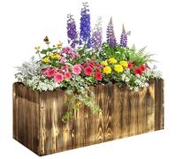 Outsunny - Jardinera para plantas - Macetero rectangular fabricado en madera de abeto - Medidas 80 x 33 x 30 cm