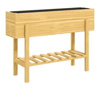 Outsunny Jardinière sur pieds huerto elevado de jardín en pie con 2 agujeros de drenaje en madera 100 x 30 x 70,5 cm madera natural