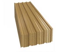 Outsunny Juego de 12 Paneles para Tejado de Acero Galvanizado 7m² para Caseta de Herramientas Cobertizo 129x45cm Madera Natural