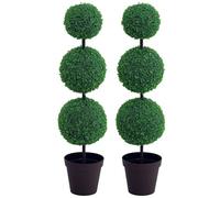 Outsunny Juego de 2 Bolas de boj Artificiales para árboles topiarios en Maceta, decoración de Interiores y Exteriores (112 cm)
