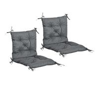 Outsunny - Juego de 2 Cojines para Silla de Exterior, cojín de Silla con Sujetadores, Cojines de jardín para terraza o balcón, 98 x 50 x 8 cm, Color Gris