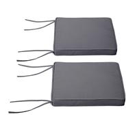 Outsunny - Juego de 2 cojines para sillas de jardín, cojines para sillas de exterior, relleno de 5 cm, tela de poliéster. 45L x 45L cm gris oscuro