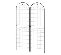 Outsunny Juego de 2 enrejados de jardín de Metal para Plantas trepadoras, 50 x 180 cm, diseño Floral